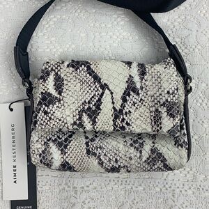 Aimee Kestenberg Leather Broadway Mini Crossbody Vanilla Snake bag New NWT